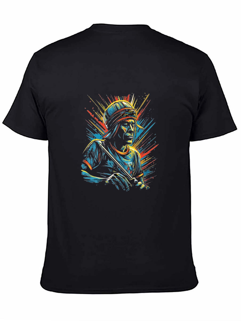 Cool Graphic T-Shirt - Man with Flute Design