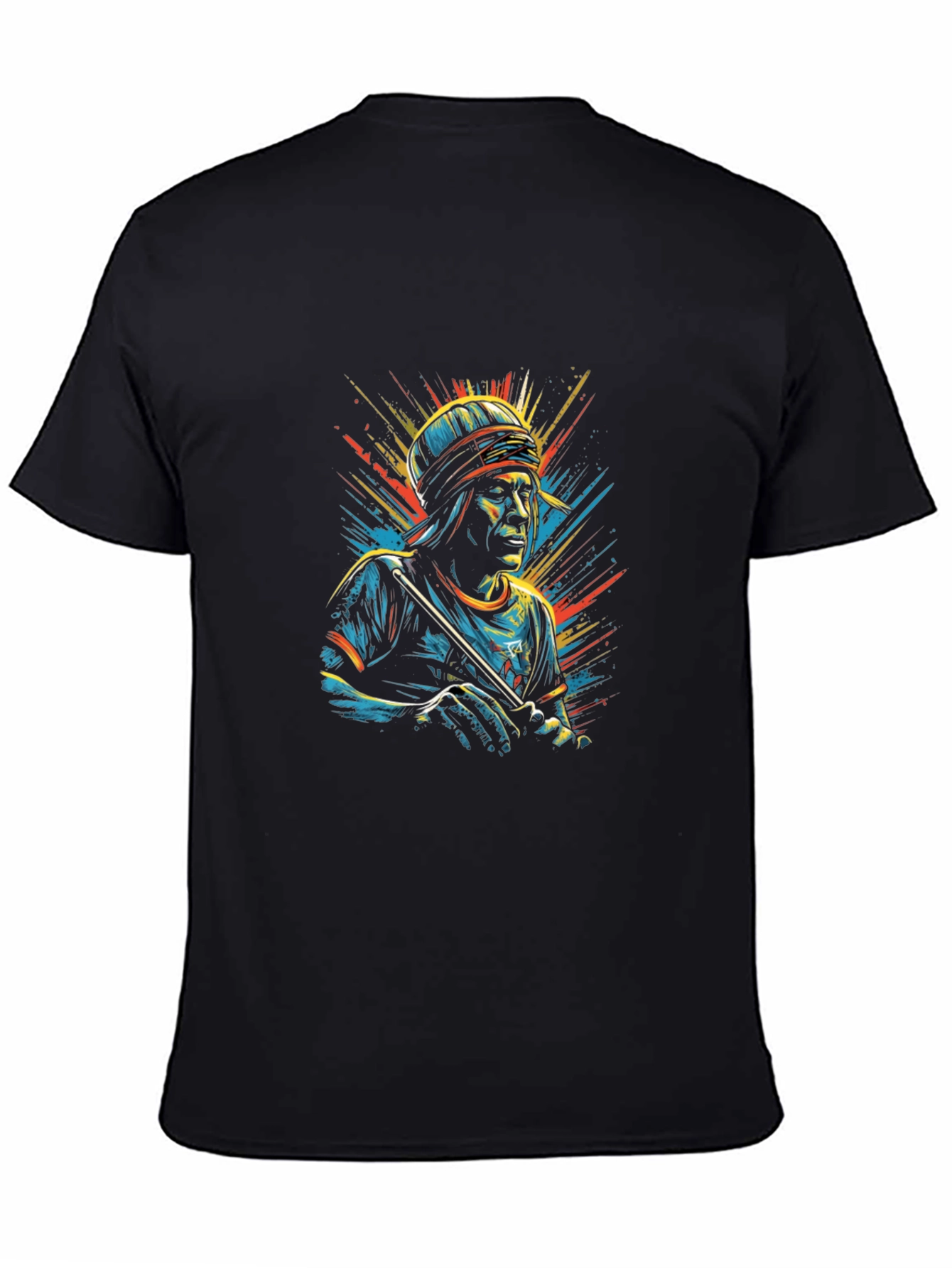 Cool Graphic T-Shirt - Man with Flute Design