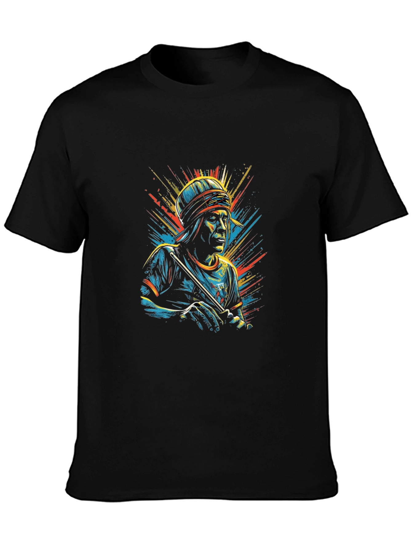 Cool Graphic T-Shirt - Man with Flute Design