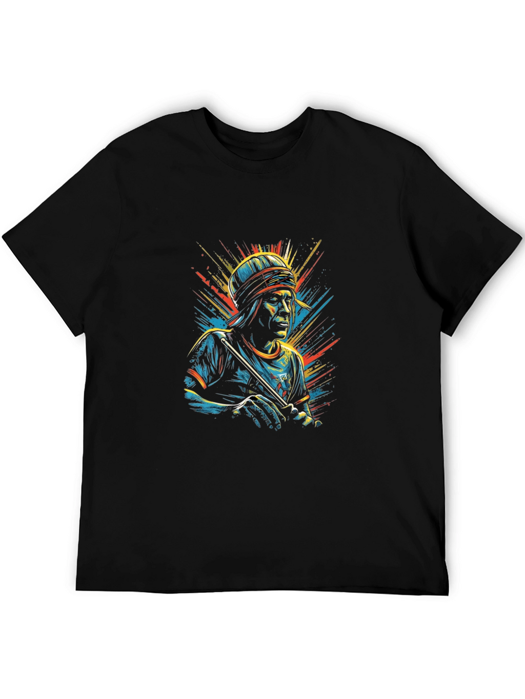 Cool Graphic T-Shirt - Man with Flute Design