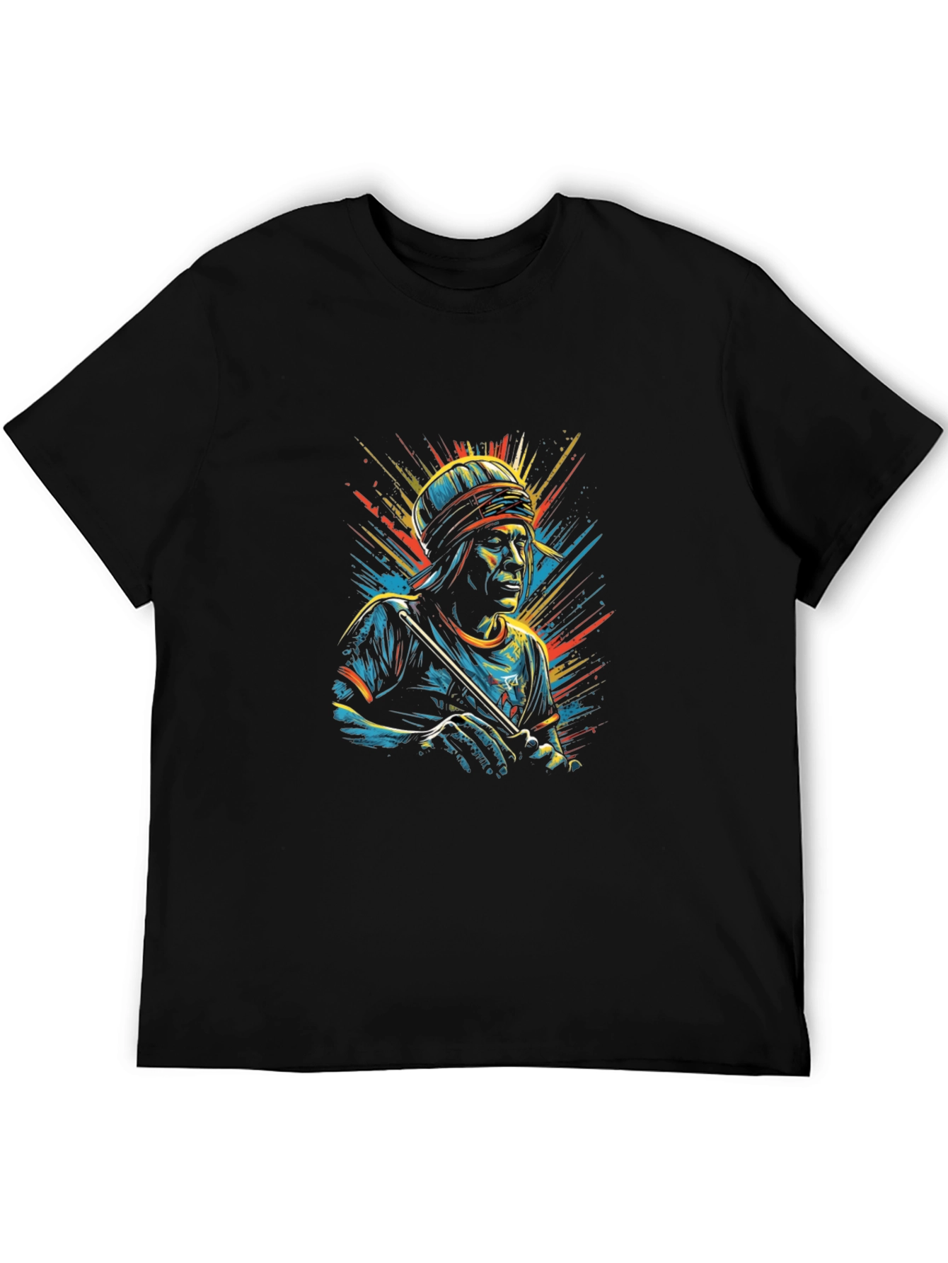 Cool Graphic T-Shirt - Man with Flute Design
