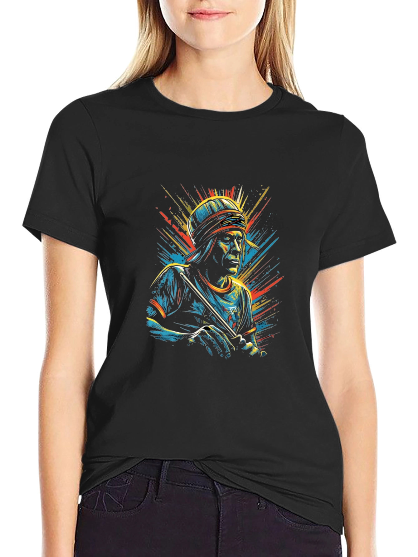 Cool Graphic T-Shirt - Man with Flute Design