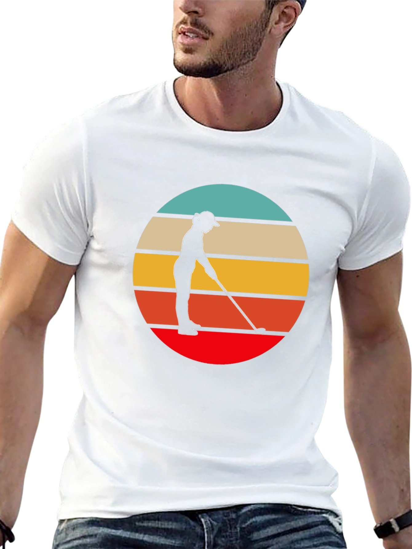 Retro Golfer Graphic Tee - Black