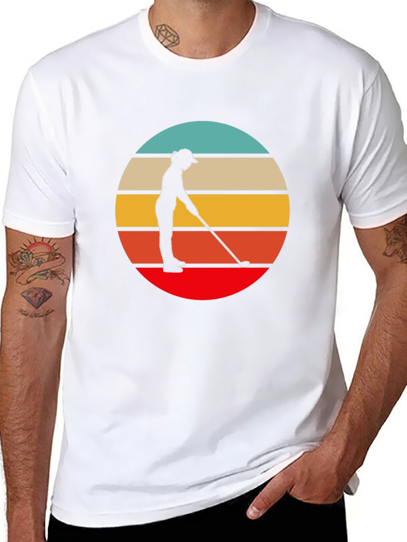 Retro Golfer Graphic Tee - Black