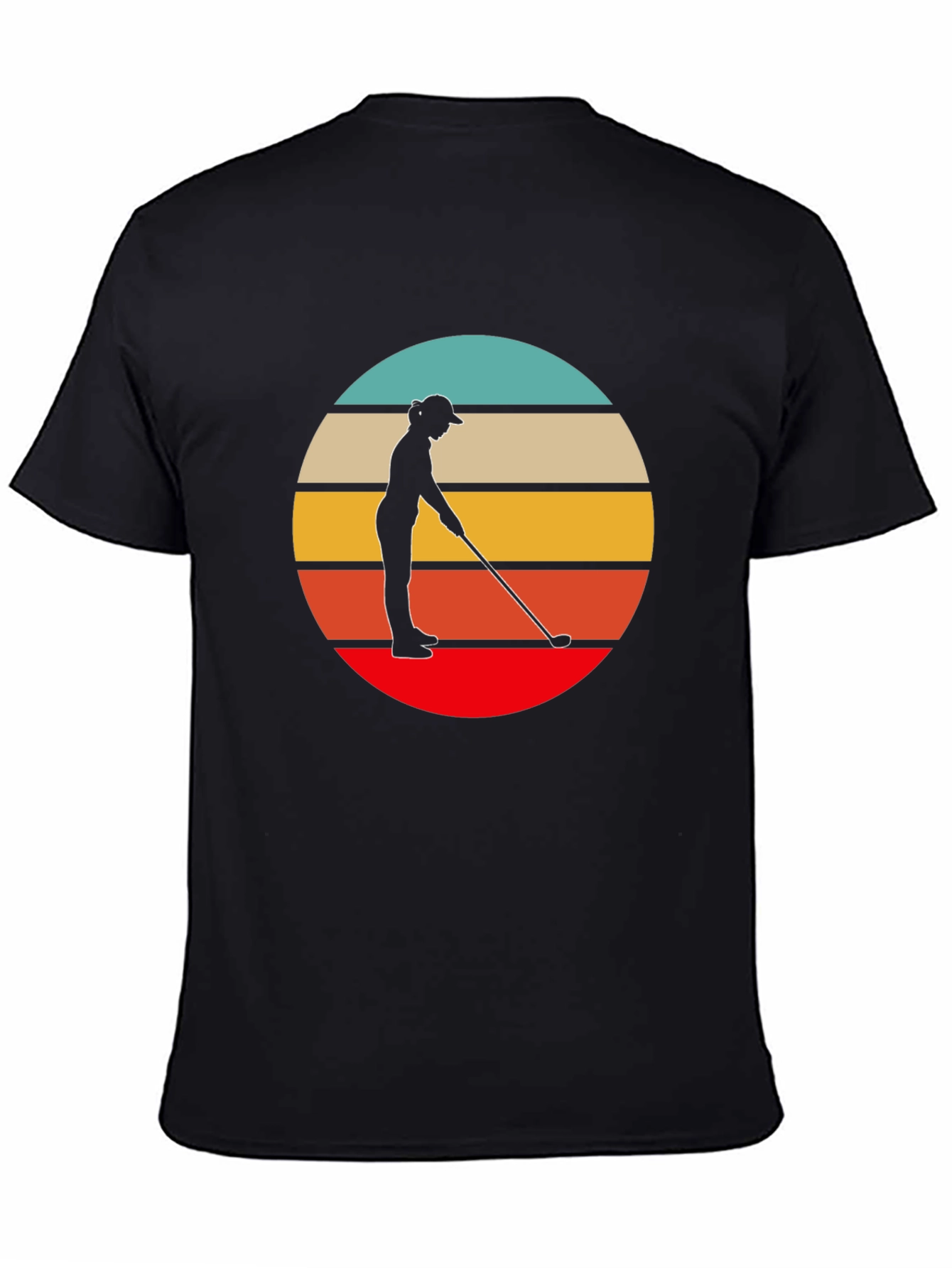 Retro Golfer Graphic Tee - Black