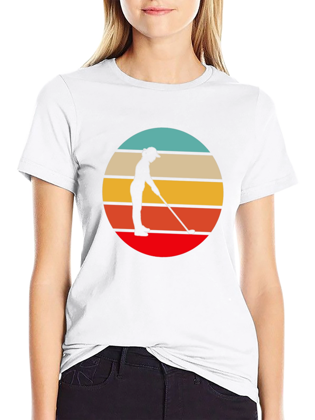 Retro Golfer Graphic Tee - Black