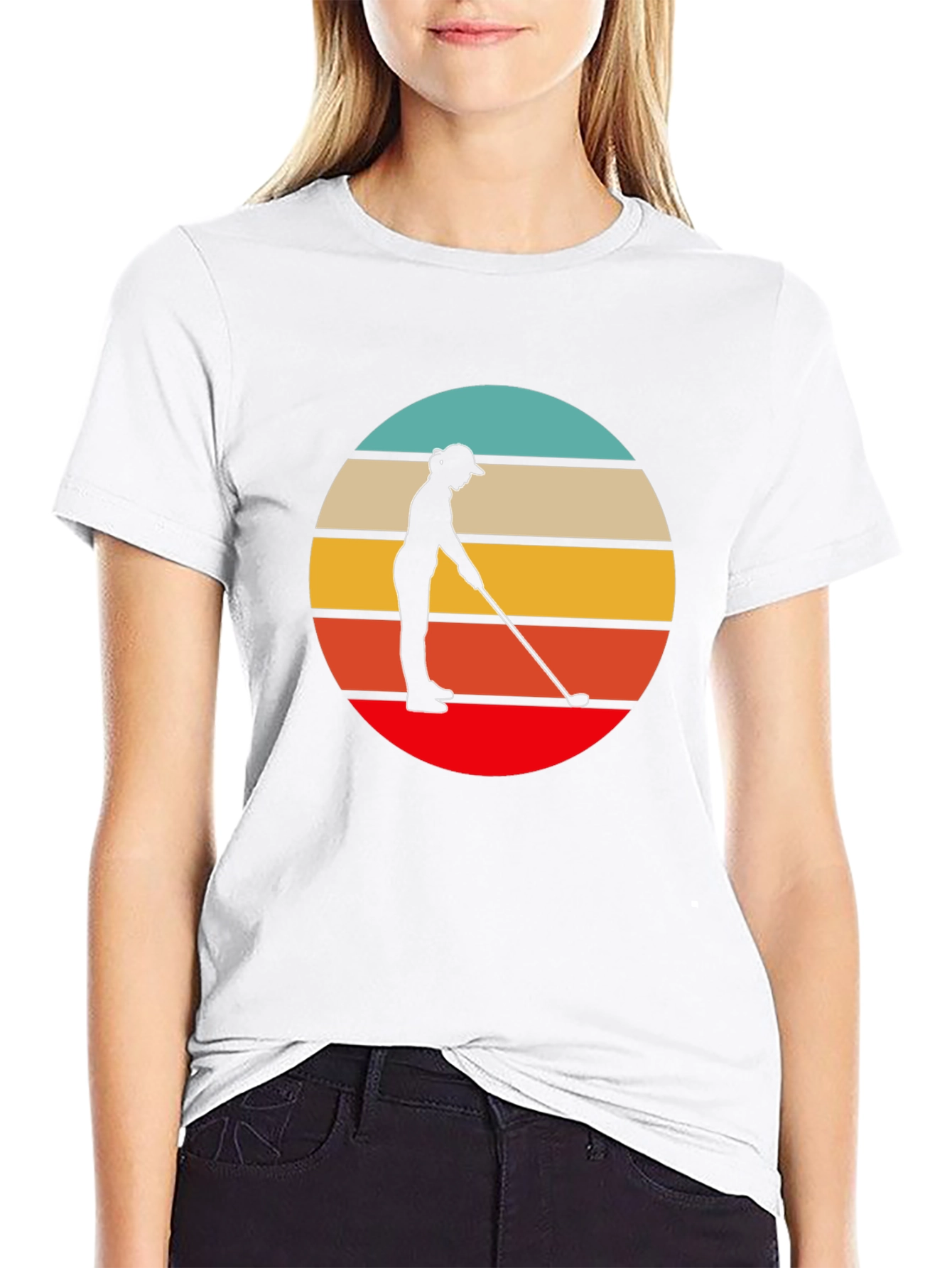 Retro Golfer Graphic Tee - Black