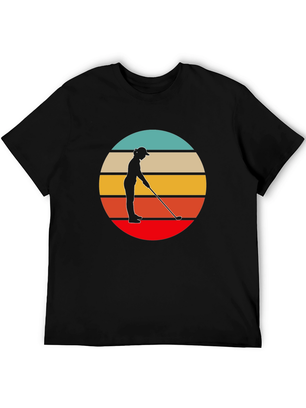 Retro Golfer Graphic Tee - Black