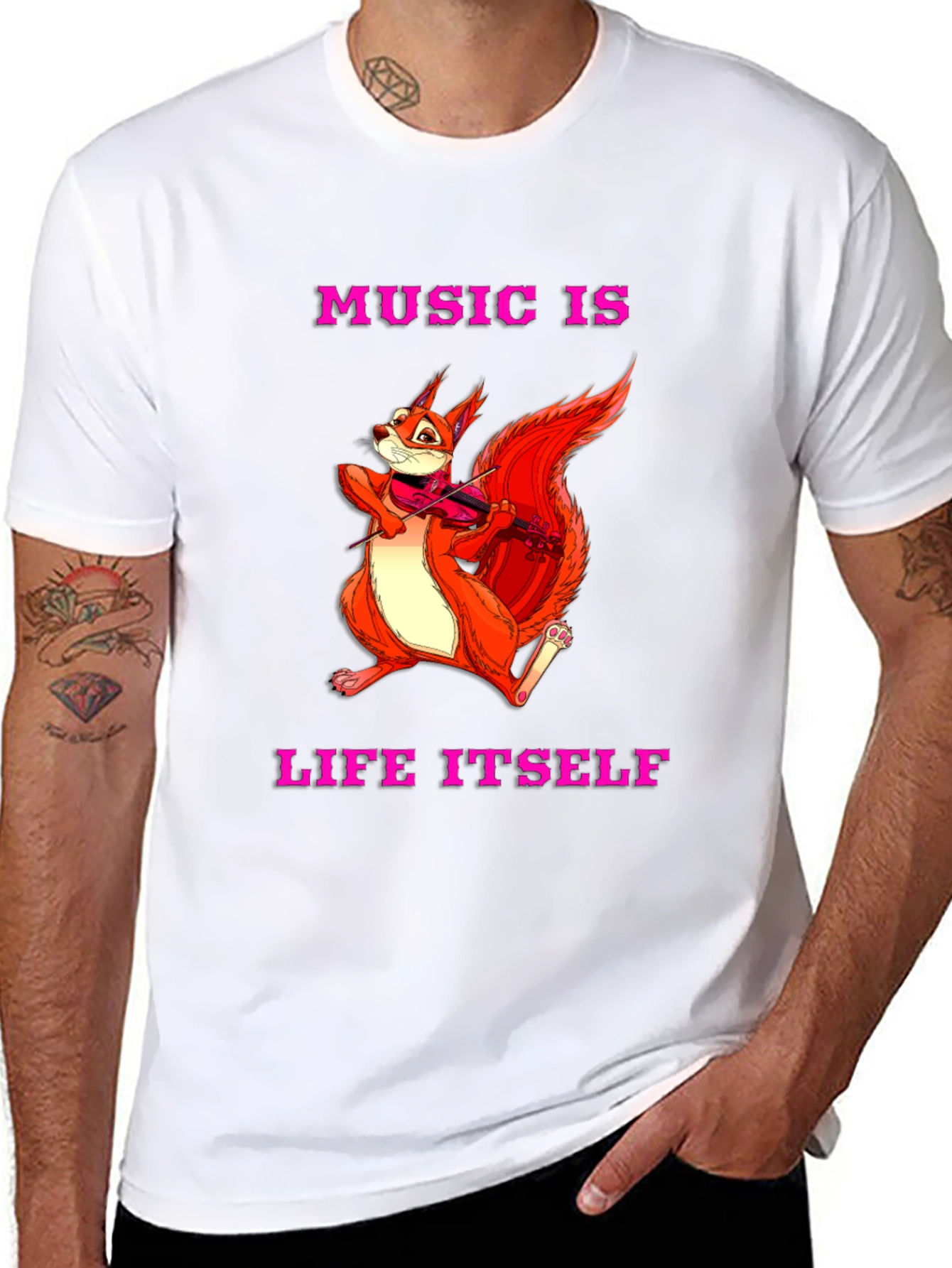 Music is Life Squirrel Tee