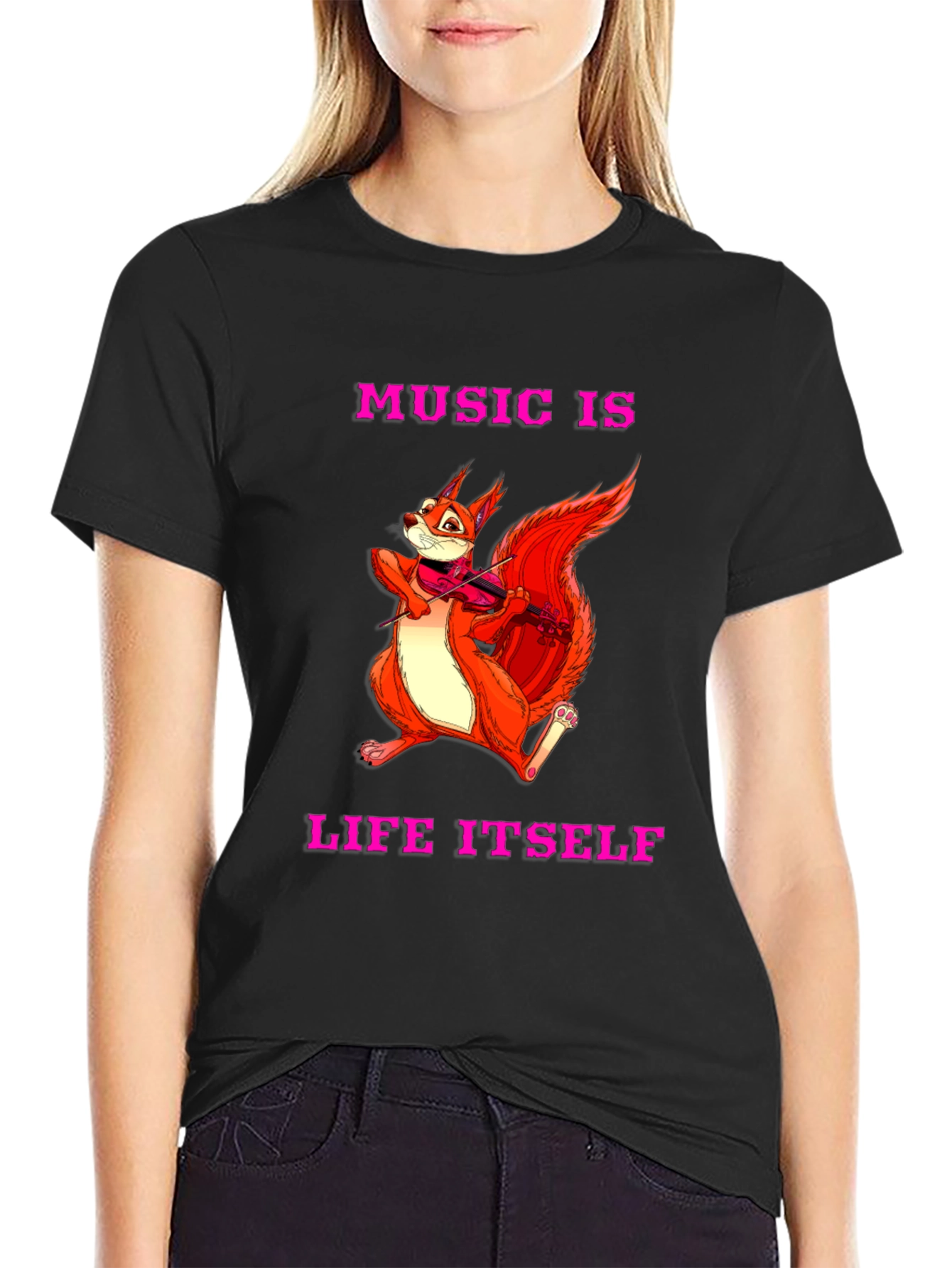 Music is Life Squirrel Tee