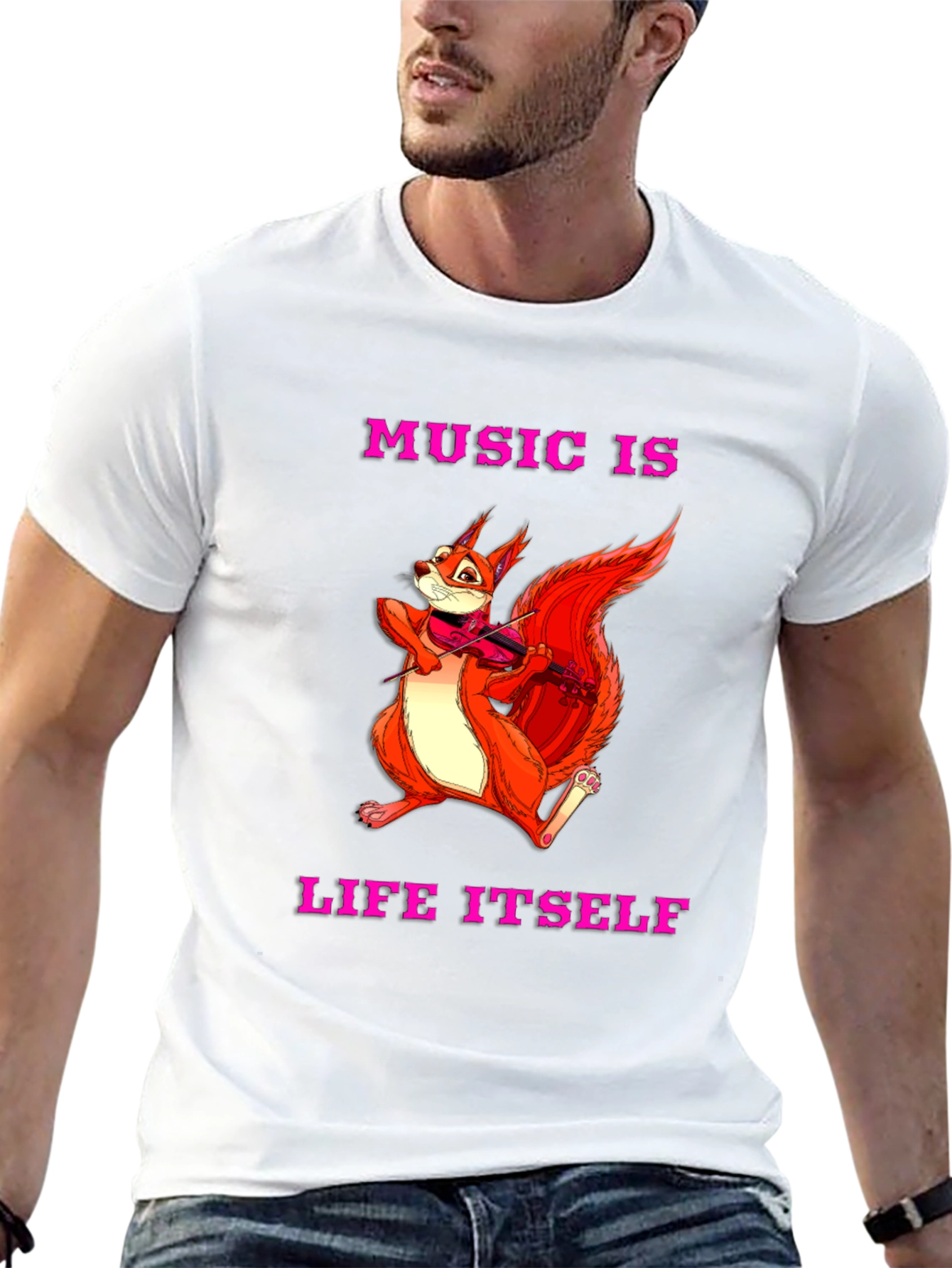Music is Life Squirrel Tee