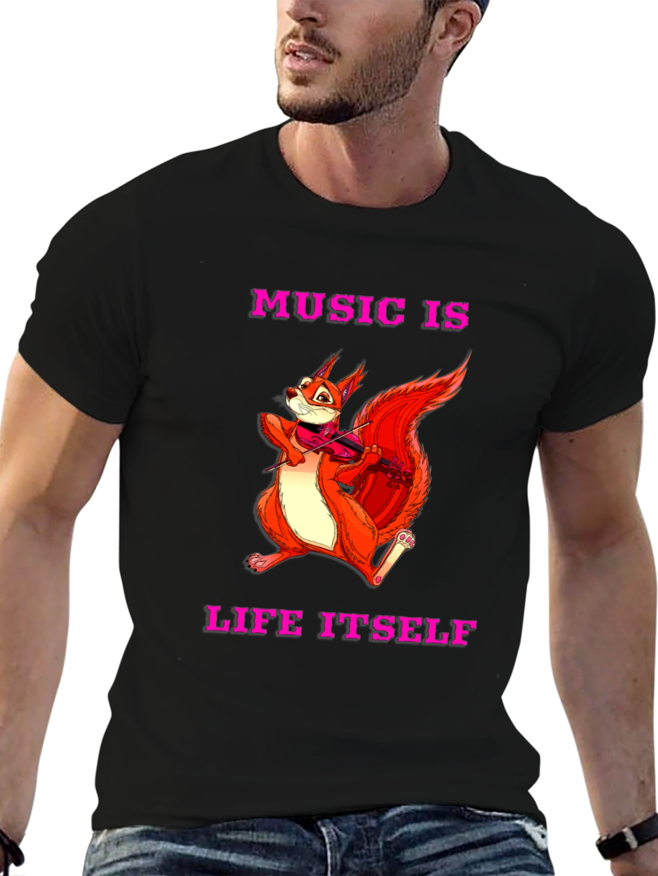 Music is Life Squirrel Tee