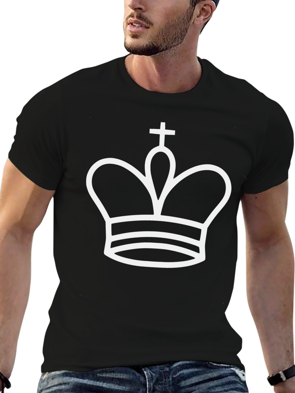 King Chess Piece Graphic T-Shirt - Black