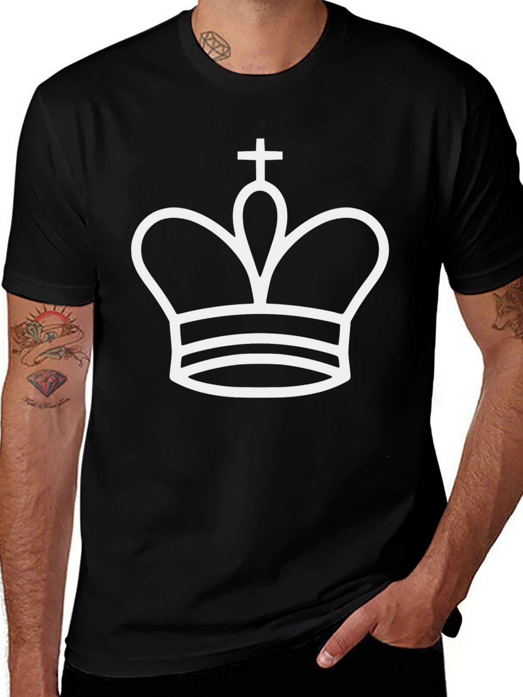 King Chess Piece Graphic T-Shirt - Black