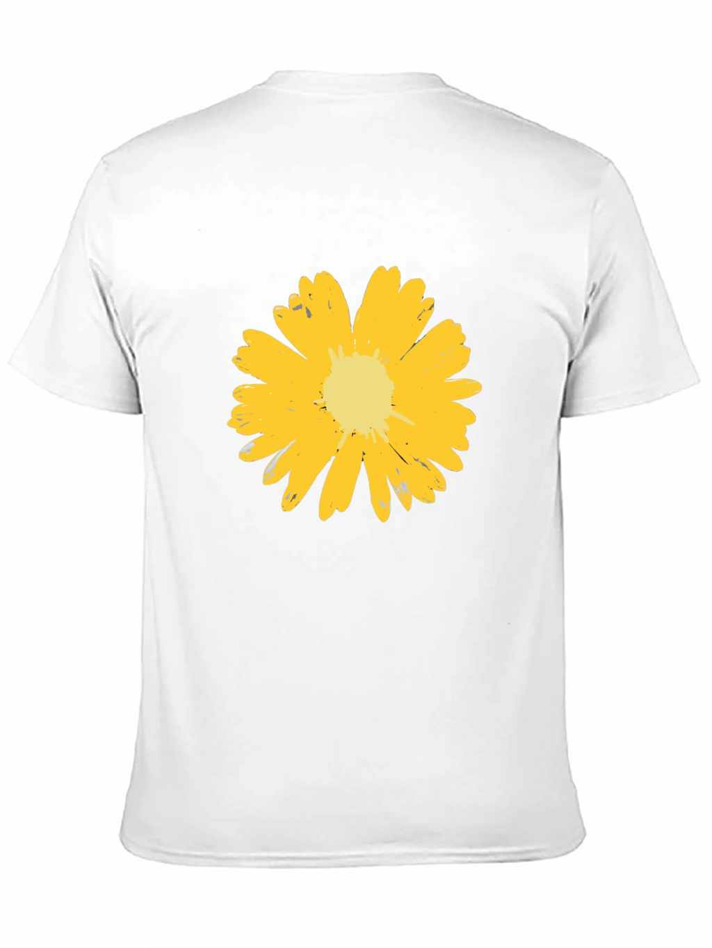 Mens Black T-Shirt with Yellow Flower Graphic