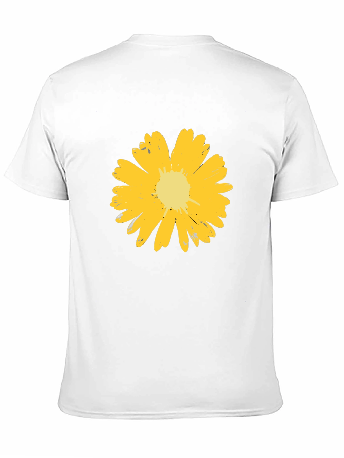 Mens Black T-Shirt with Yellow Flower Graphic