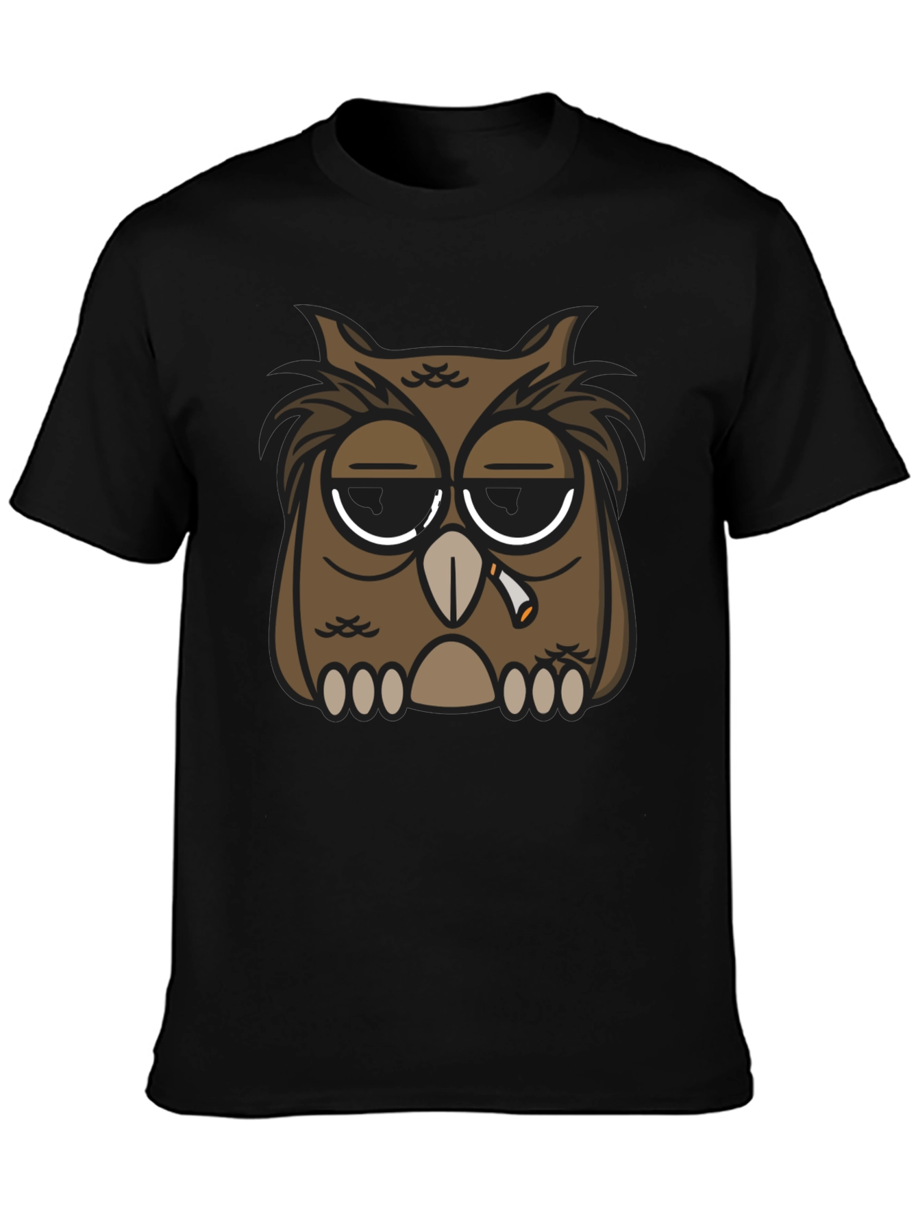 Cool Owl Smoker Graphic Tee - Black T-Shirt