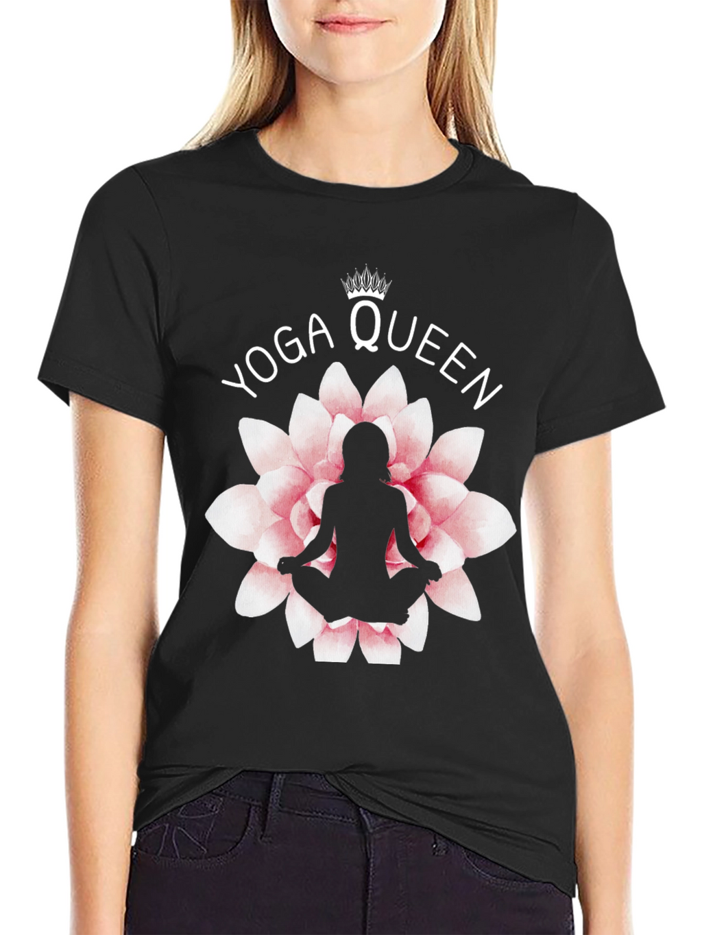 Yoga Queen T-Shirt - Lotus Flower Design