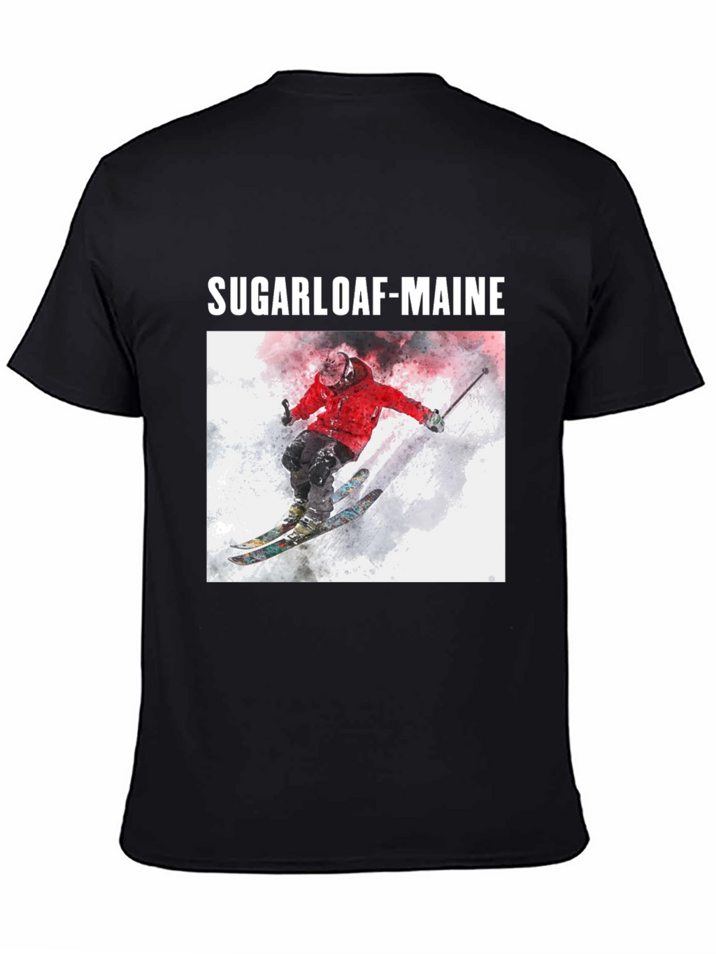 Sugarloaf Maine Skiing T-Shirt - Black