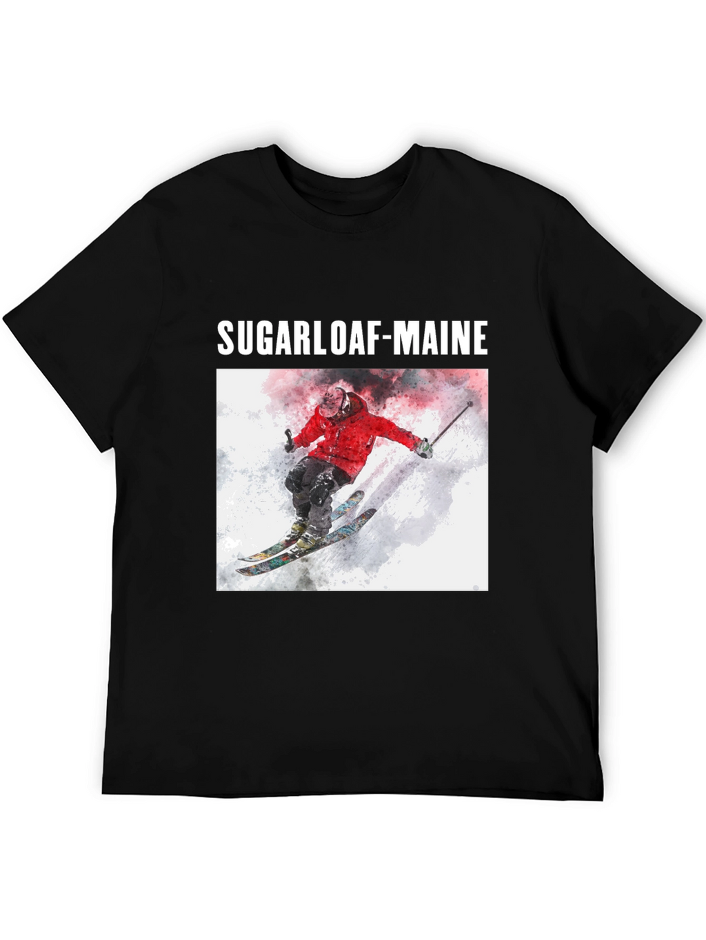 Sugarloaf Maine Skiing T-Shirt - Black