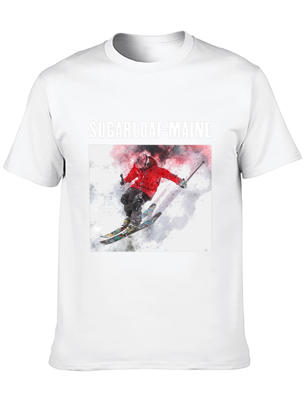 Sugarloaf Maine Skiing T-Shirt - Black