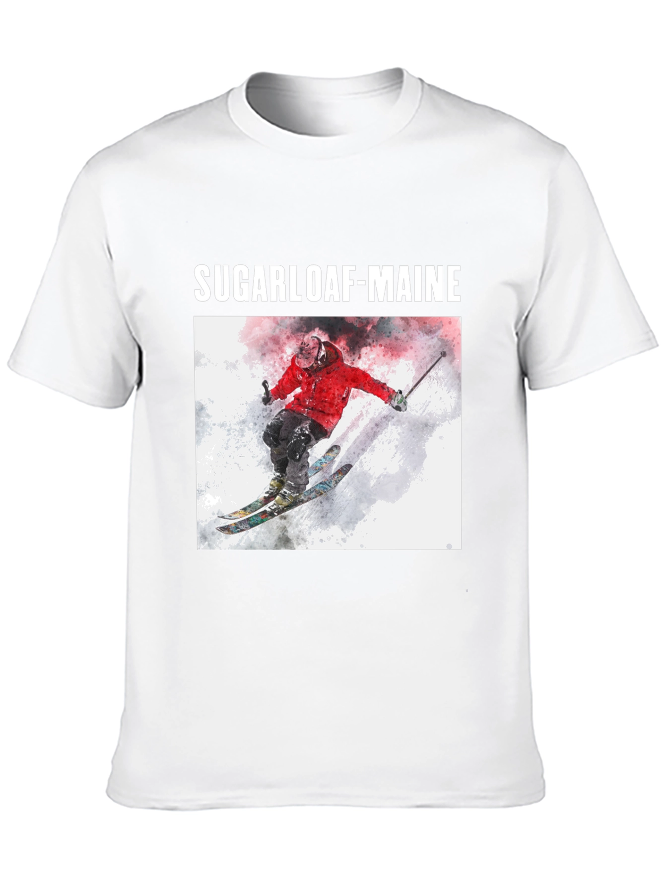 Sugarloaf Maine Skiing T-Shirt - Black