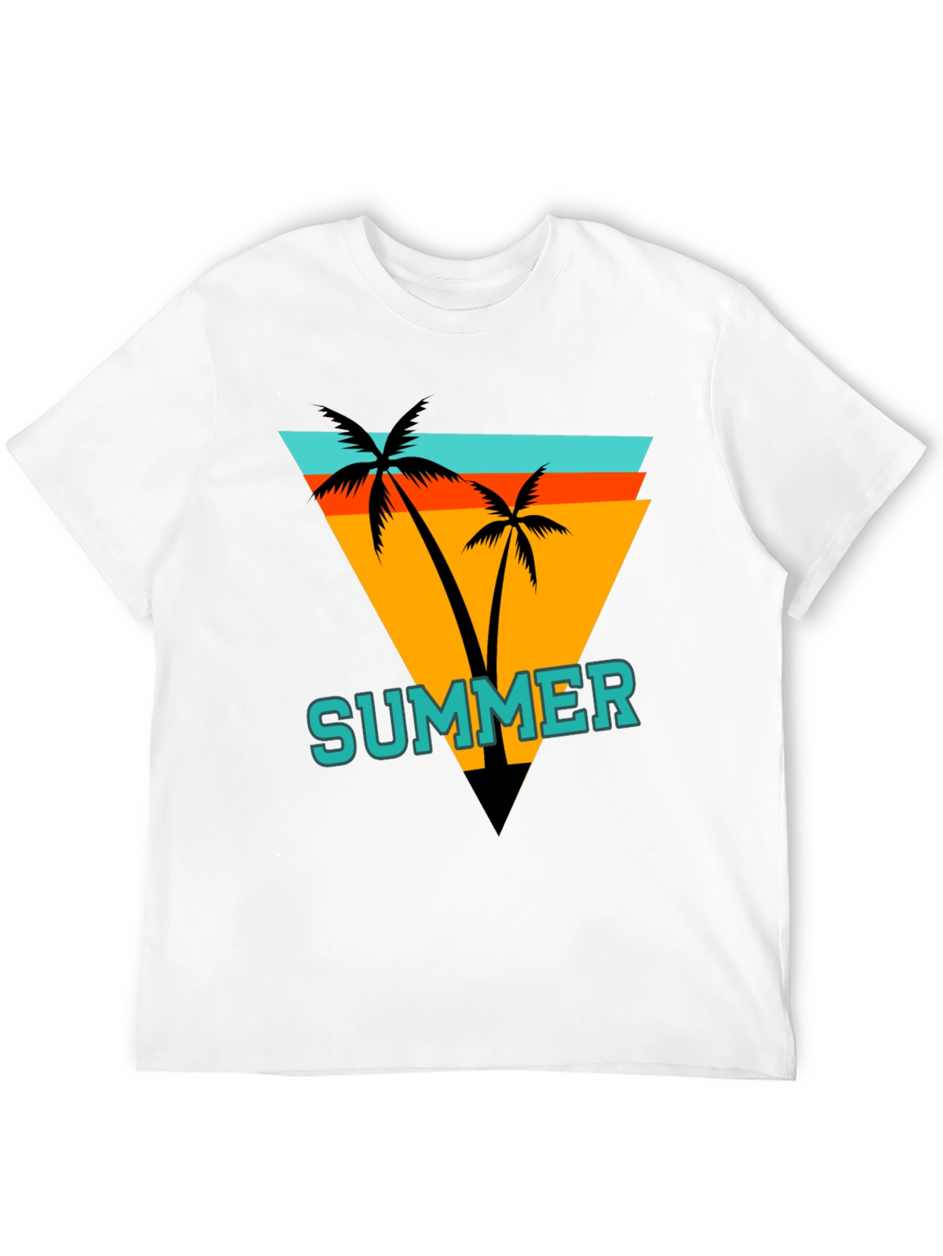 Summer Palm Graphic Tee - Retro Beach Vibes