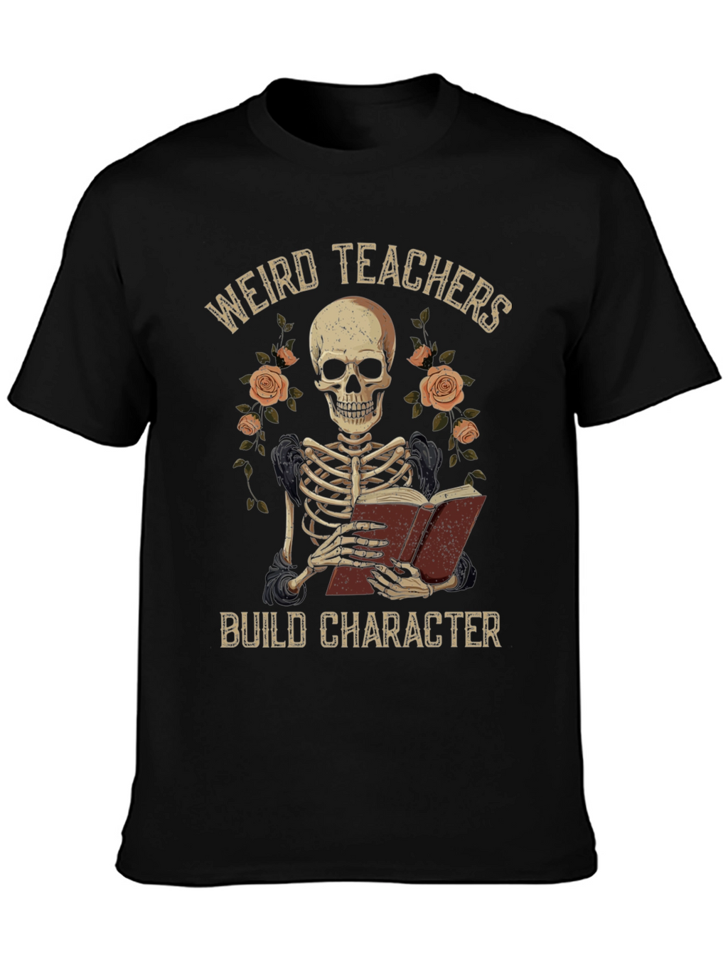 Weird Teachers Build Character Skeleton T-Shirt