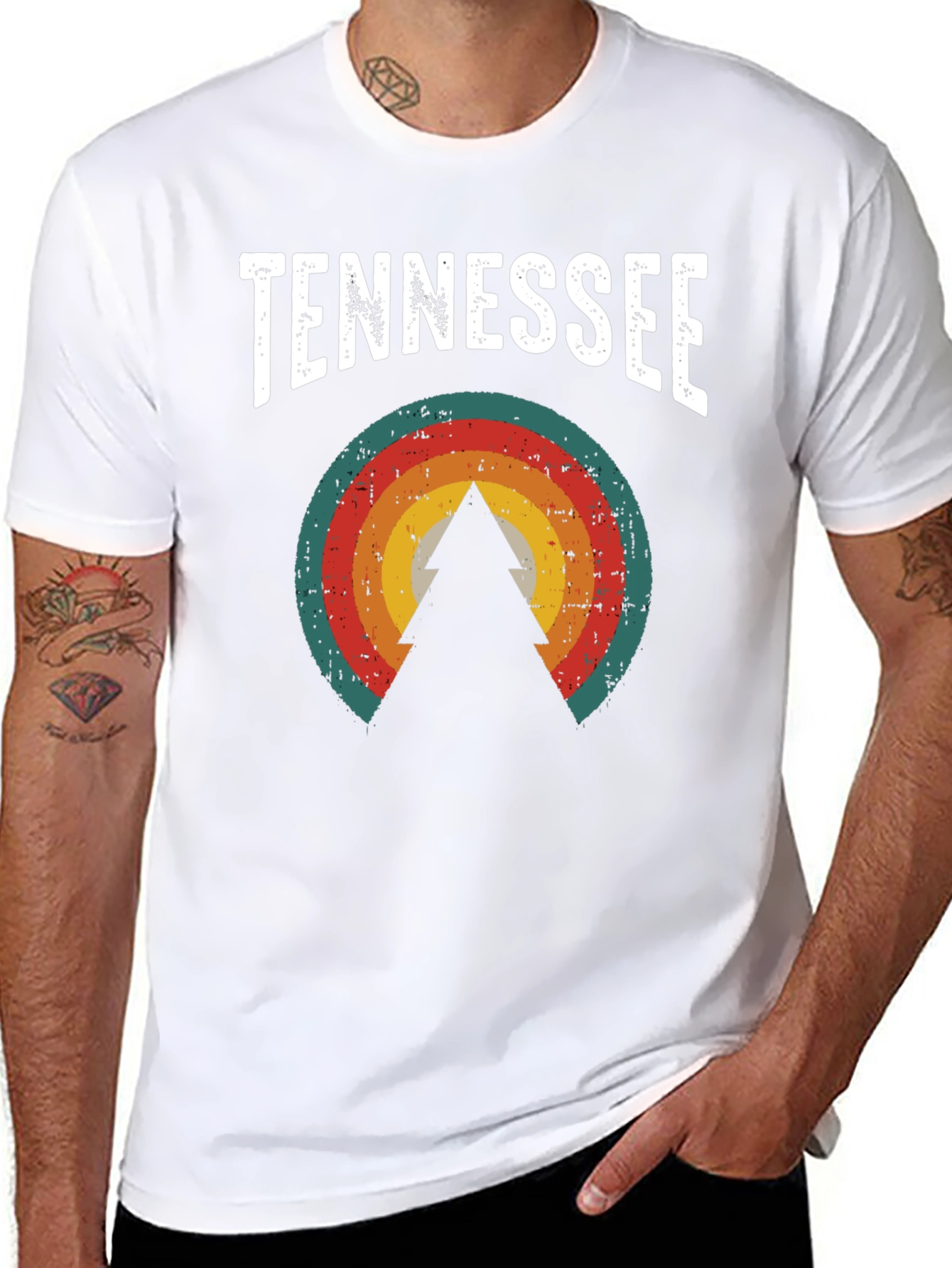 Tennessee Retro Graphic Tee - Mens Black T-Shirt