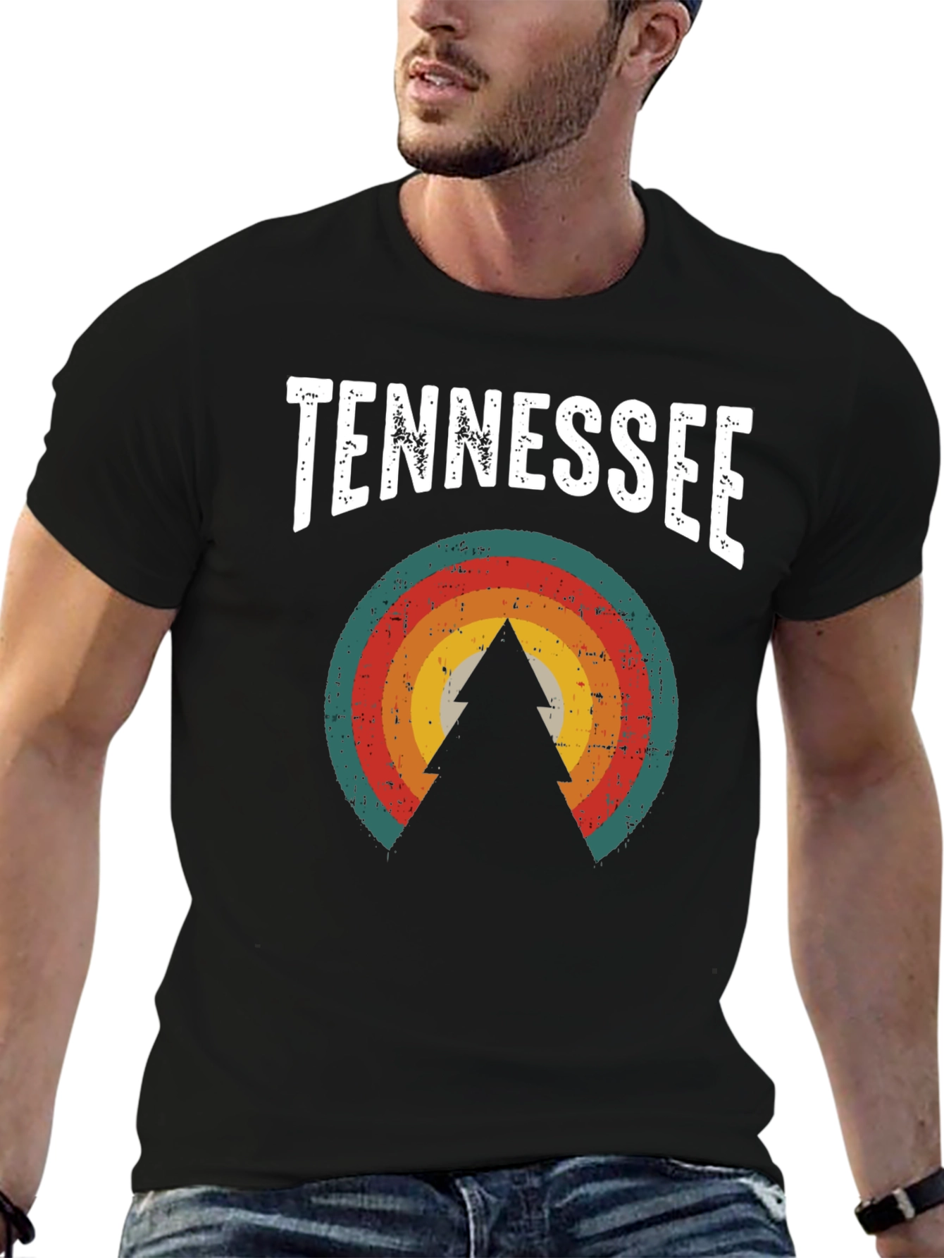 Tennessee Retro Graphic Tee - Mens Black T-Shirt