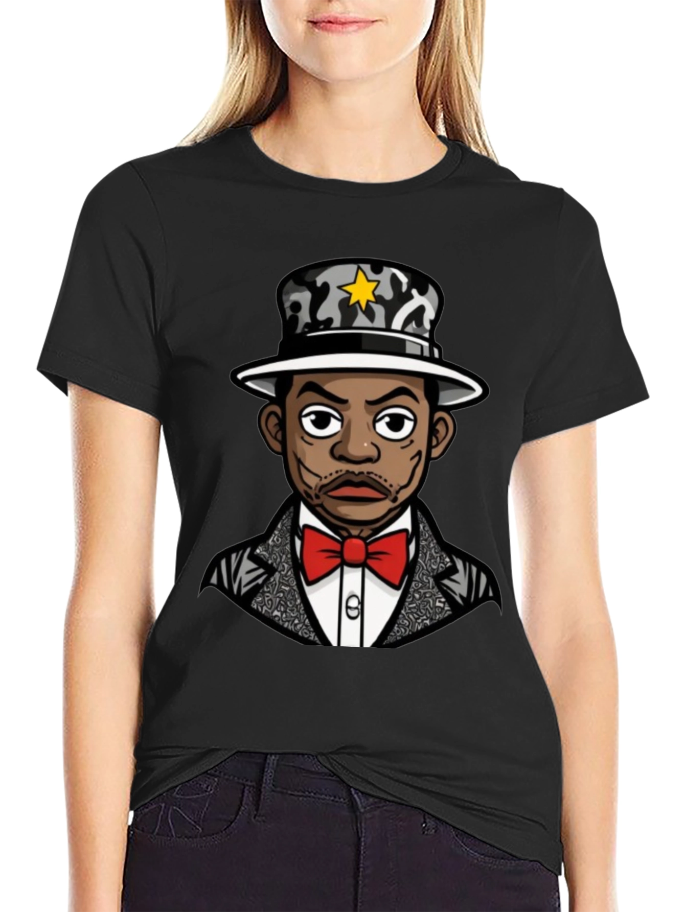 Cool Cartoon Character Black T-Shirt