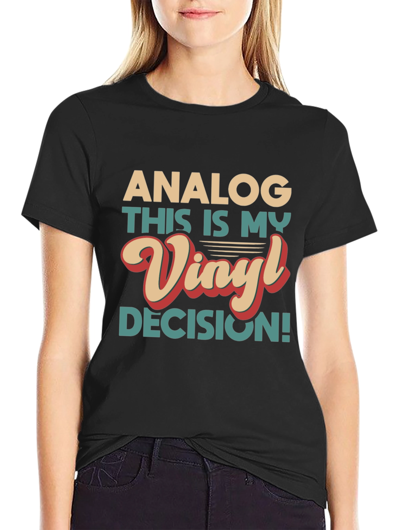 Analog Vinyl Decision Graphic Tee - Retro Music Lover T-Shirt