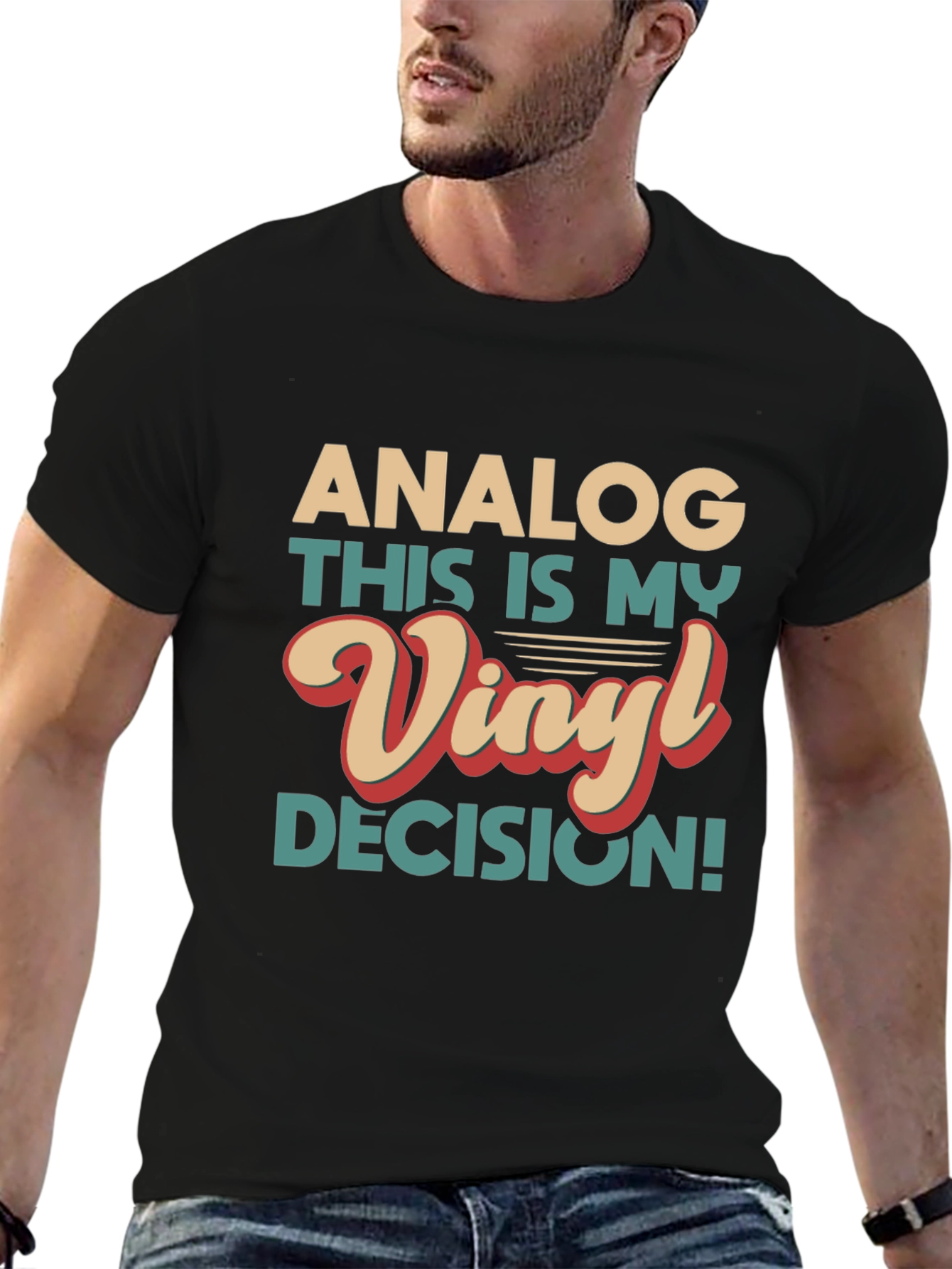Analog Vinyl Decision Graphic Tee - Retro Music Lover T-Shirt