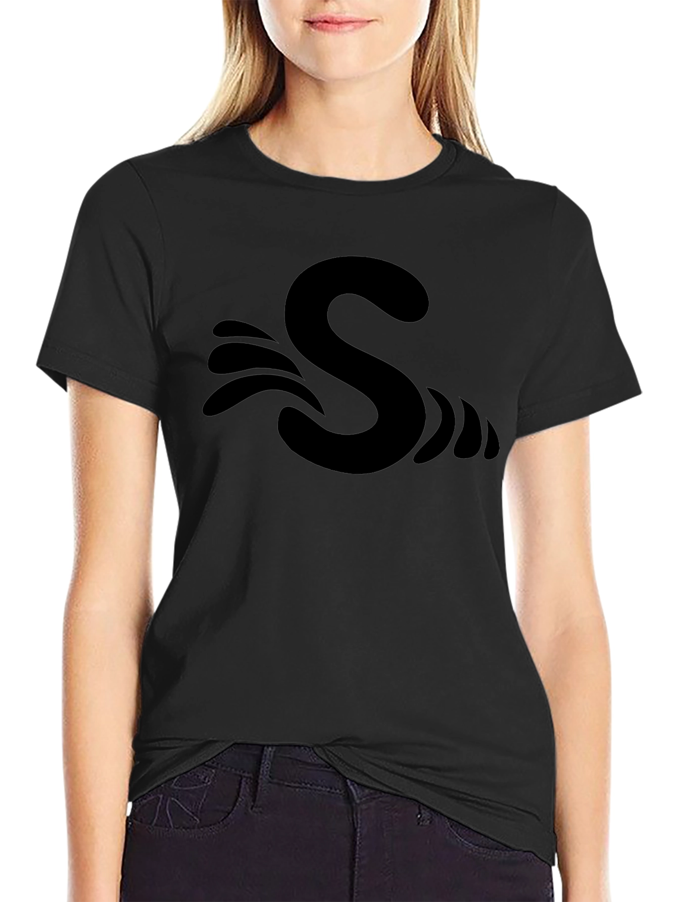 S Wave Black T-Shirt