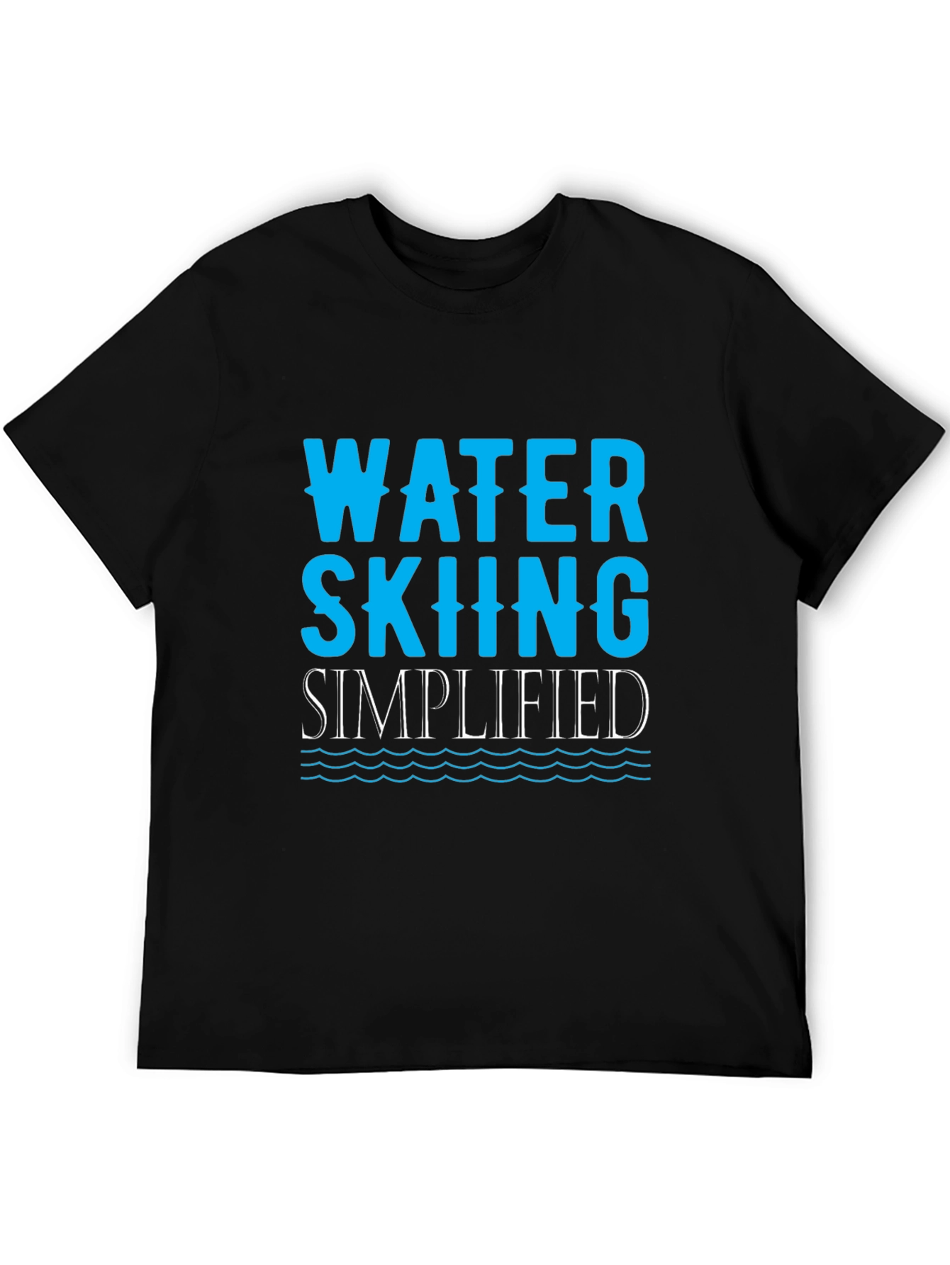 Water Skiing Simplified Black T-Shirt