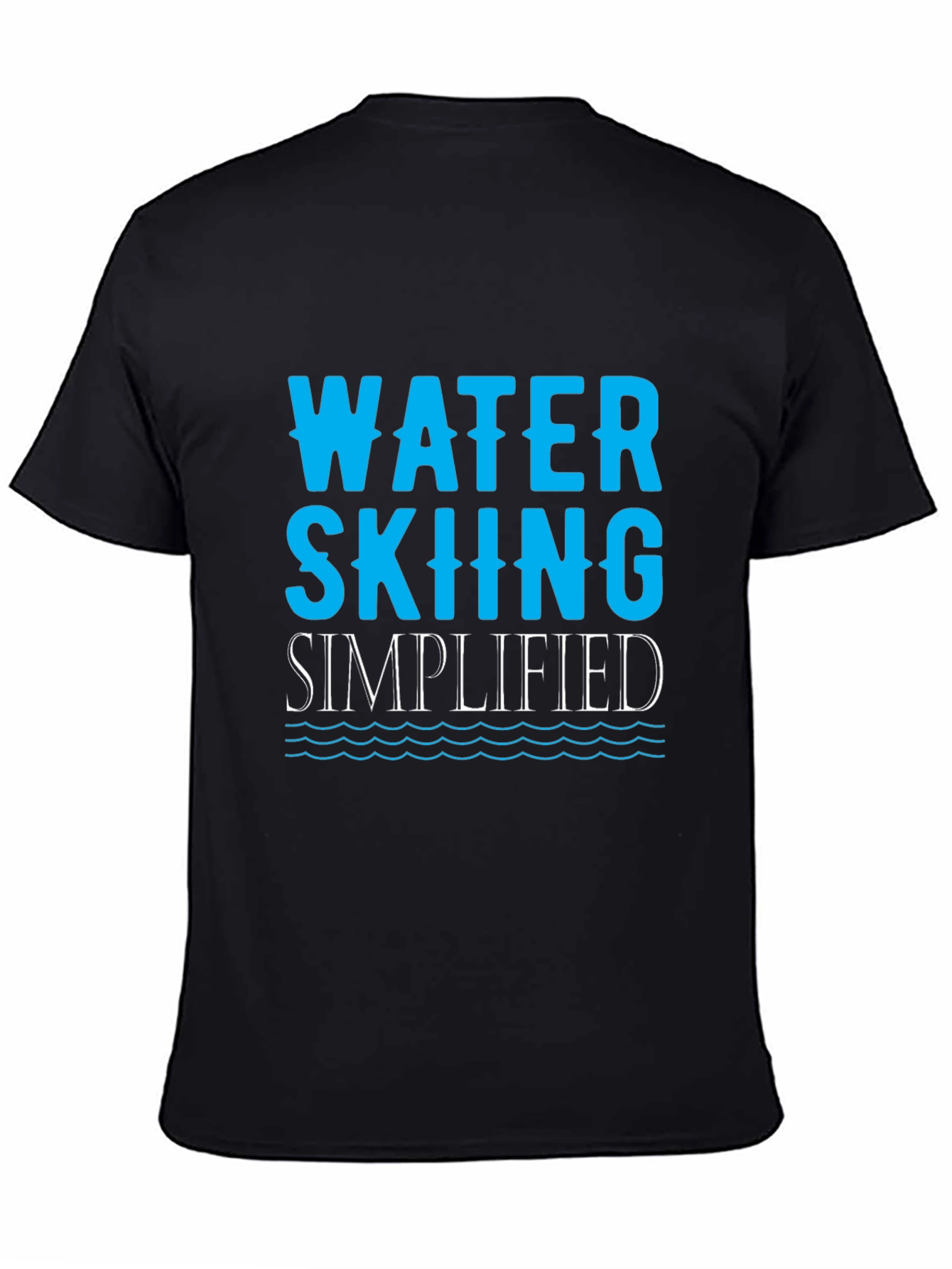 Water Skiing Simplified Black T-Shirt