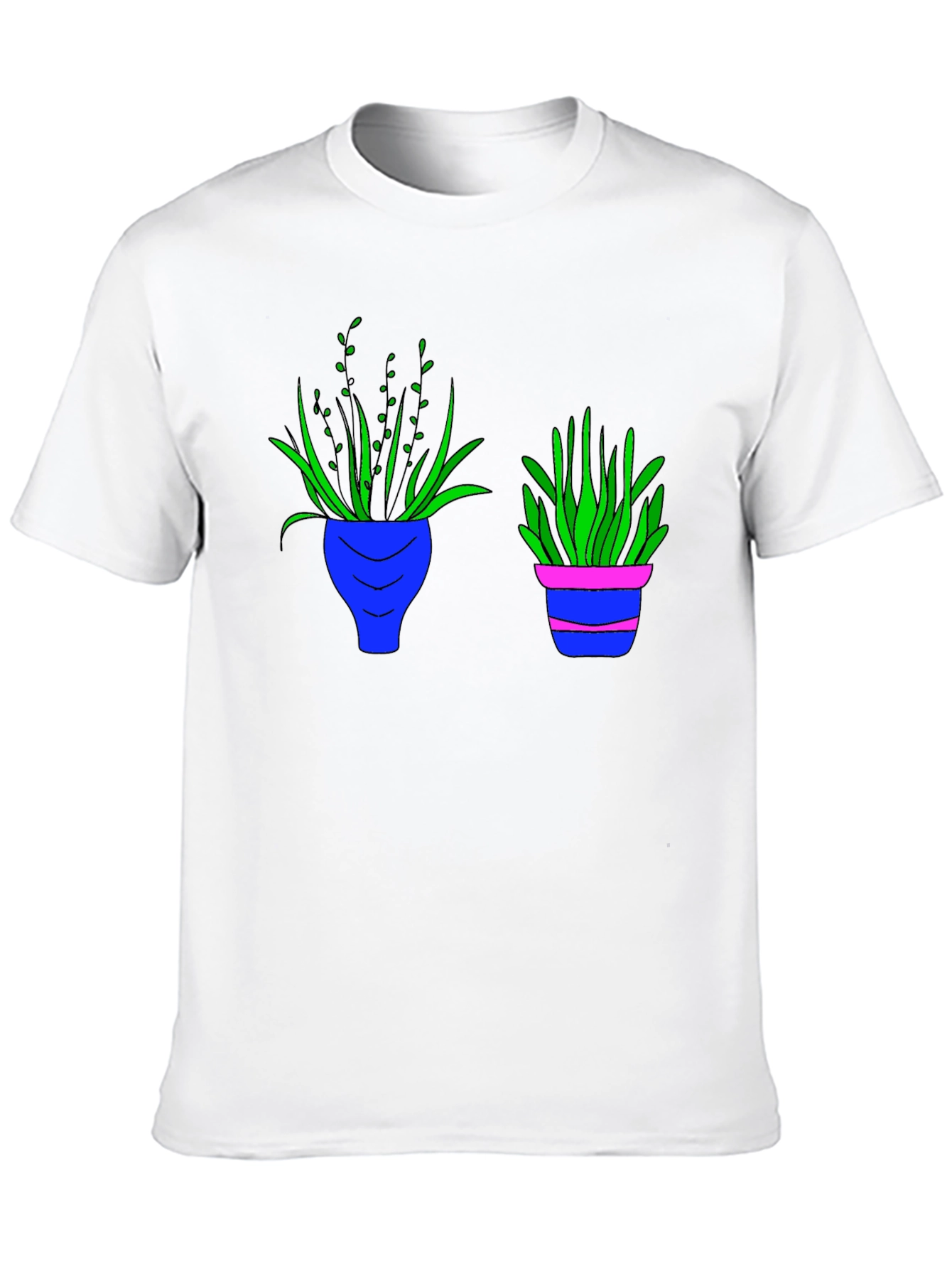 Black Tee with Plant Pot Graphic