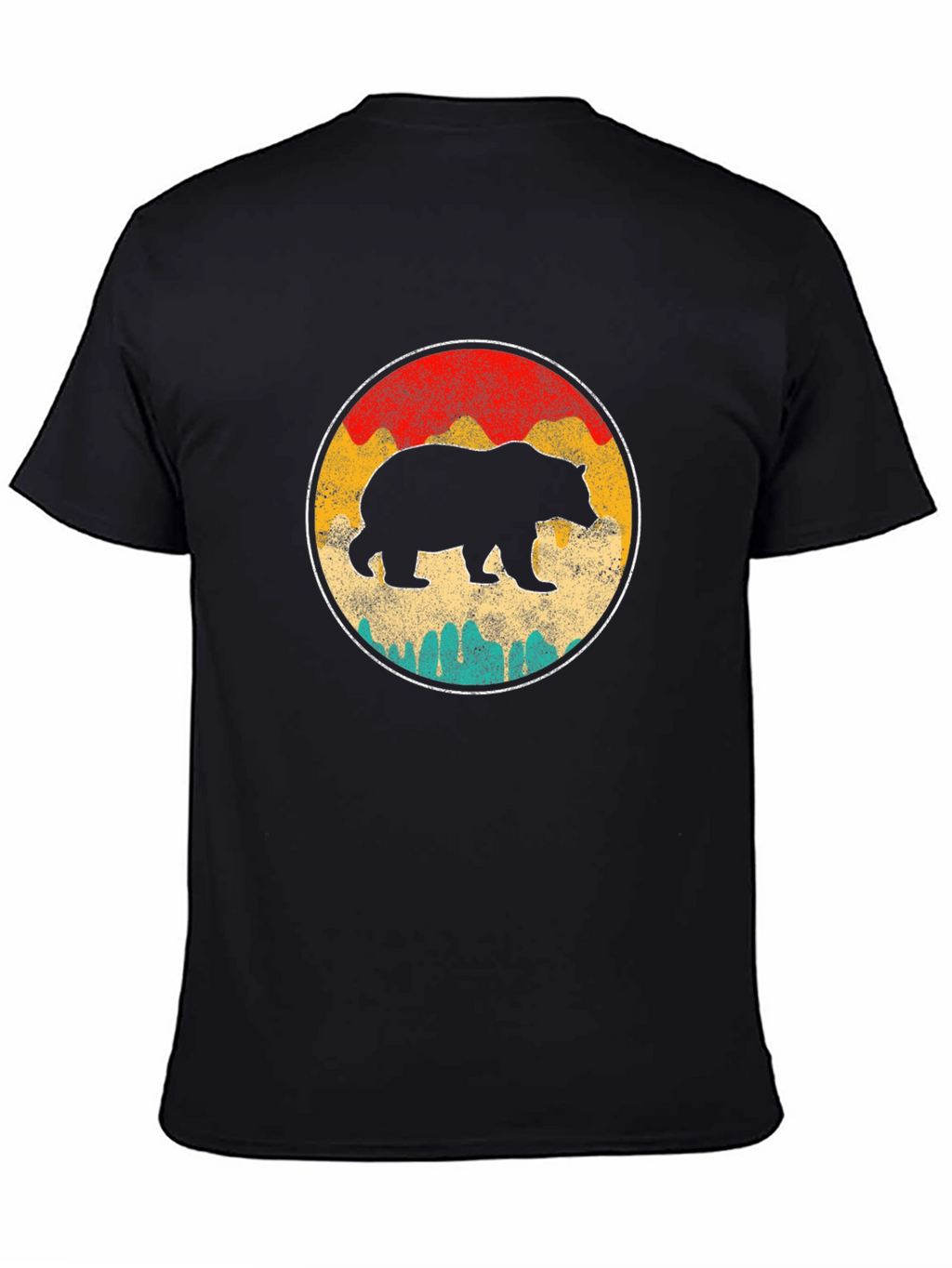 Retro Bear Graphic T-Shirt - Black