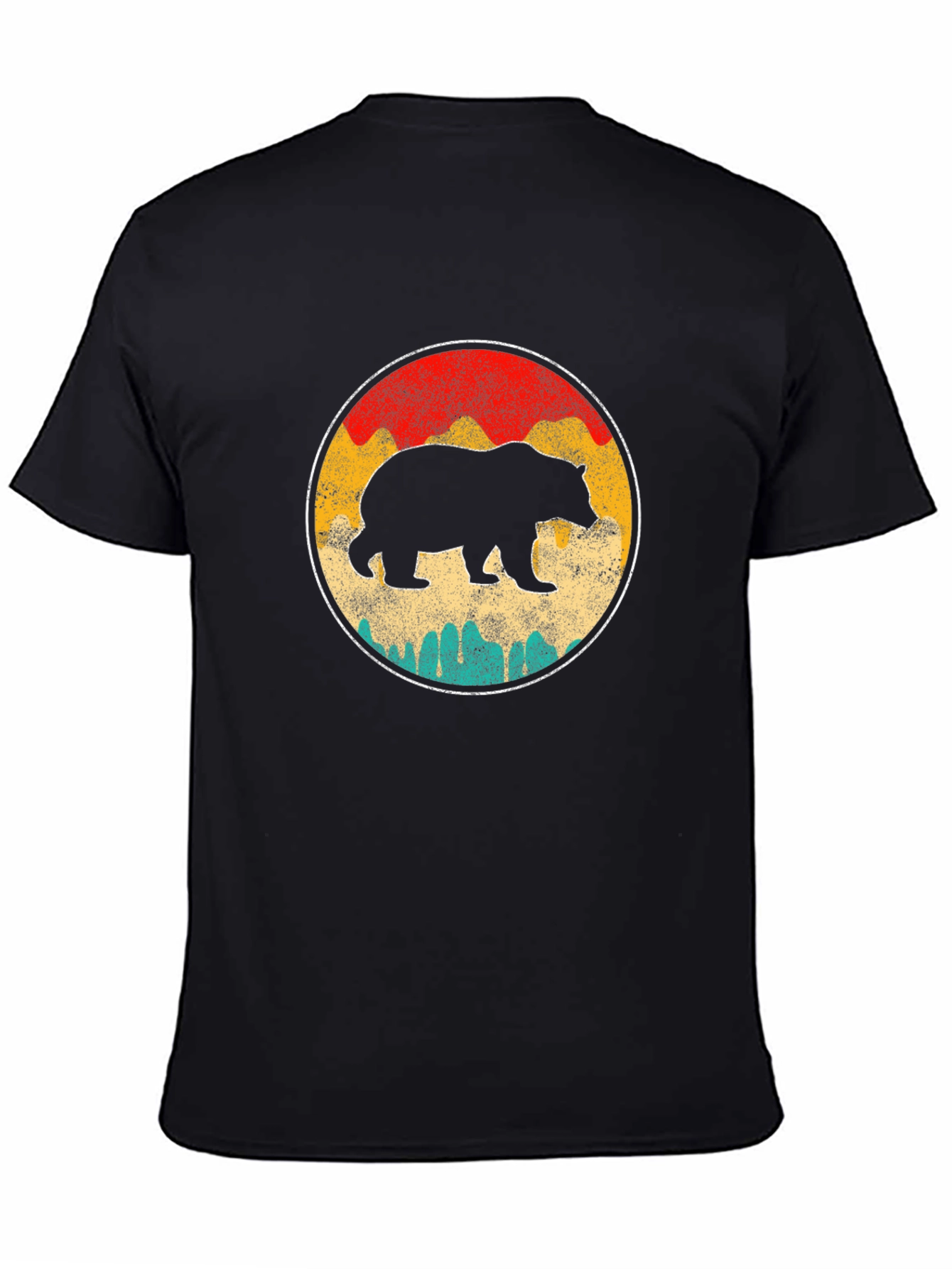 Retro Bear Graphic T-Shirt - Black