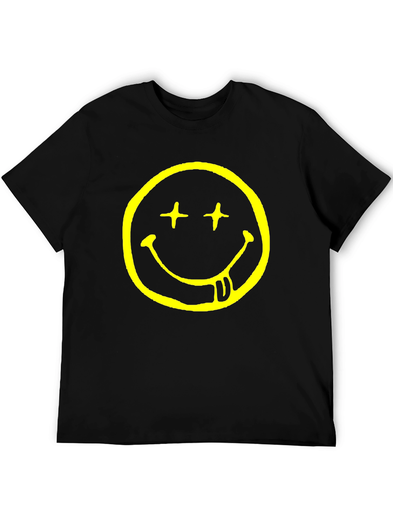 Nirvana Smiley Face Black Graphic T-Shirt