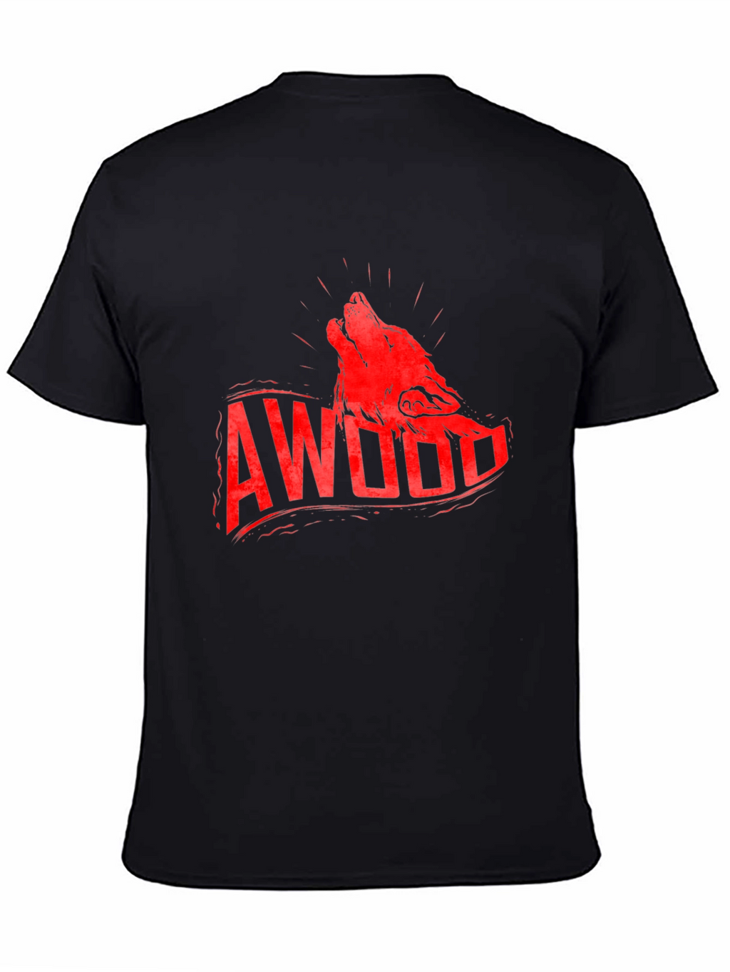 AWooo Wolf Graphic Print Tee - Black