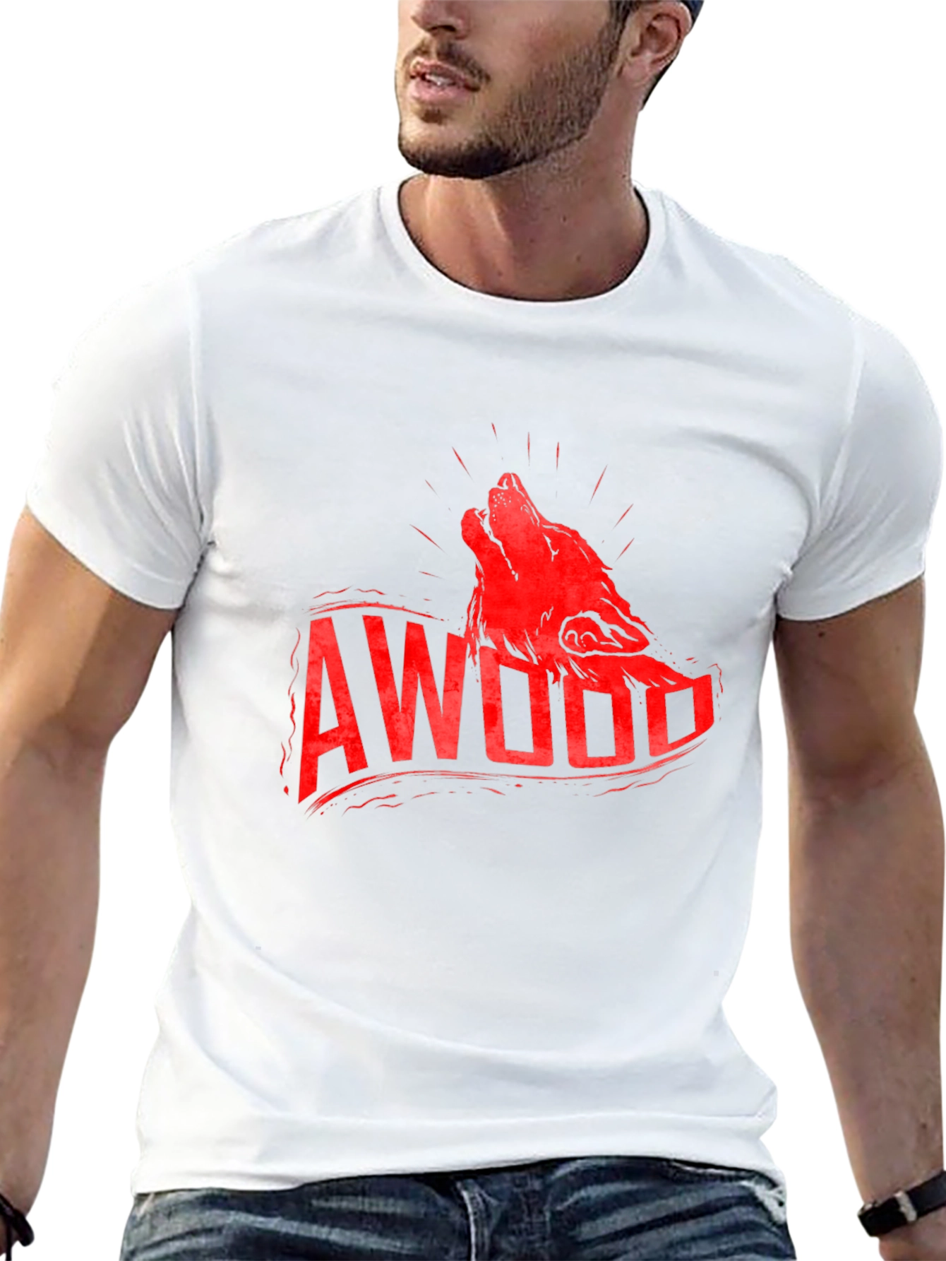 AWooo Wolf Graphic Print Tee - Black