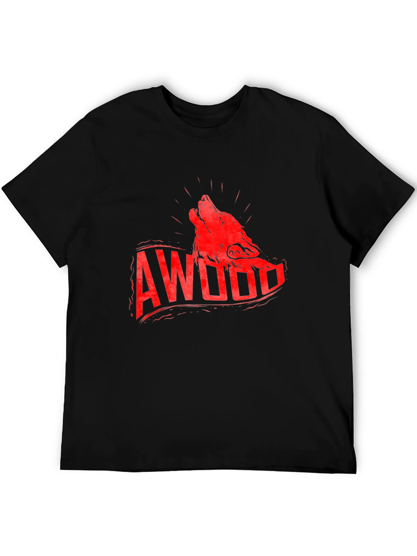 AWooo Wolf Graphic Print Tee - Black
