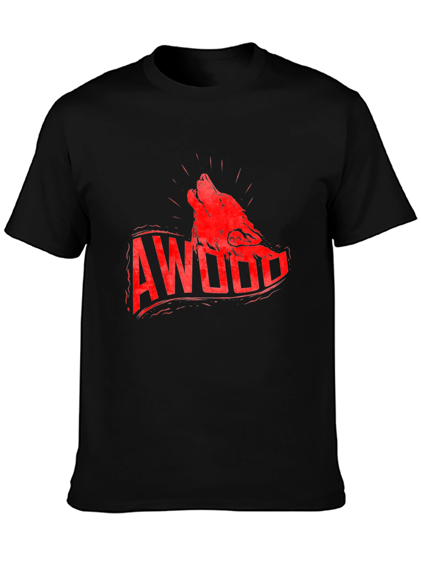 AWooo Wolf Graphic Print Tee - Black