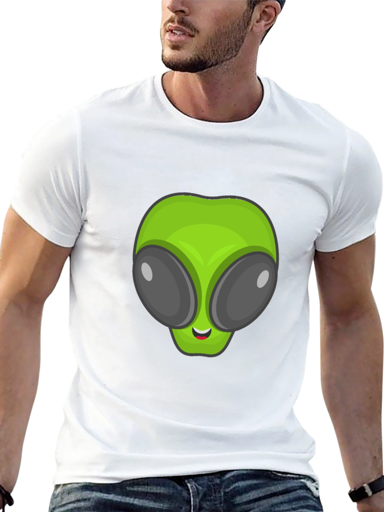 Alien Head Graphic Black T-Shirt