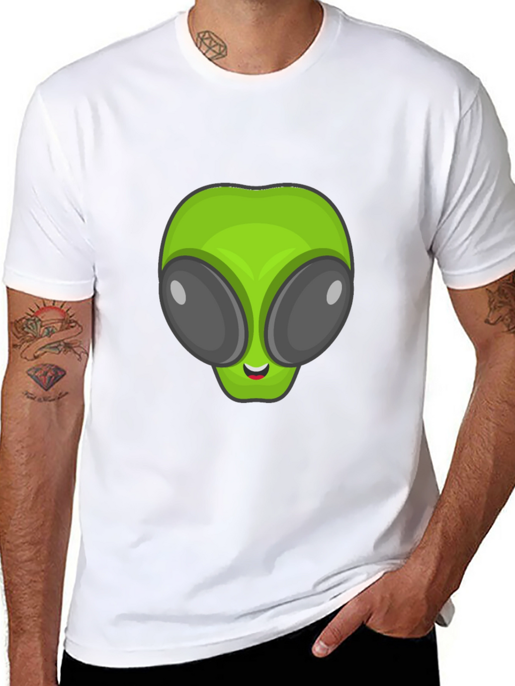 Alien Head Graphic Black T-Shirt