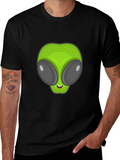 Alien Head Graphic Black T-Shirt