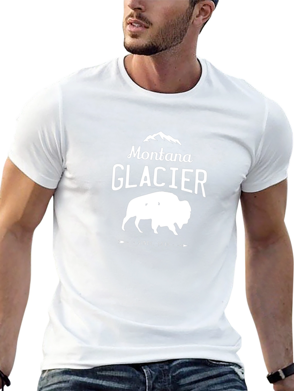 Montana Glacier Buffalo Graphic Tee - Black