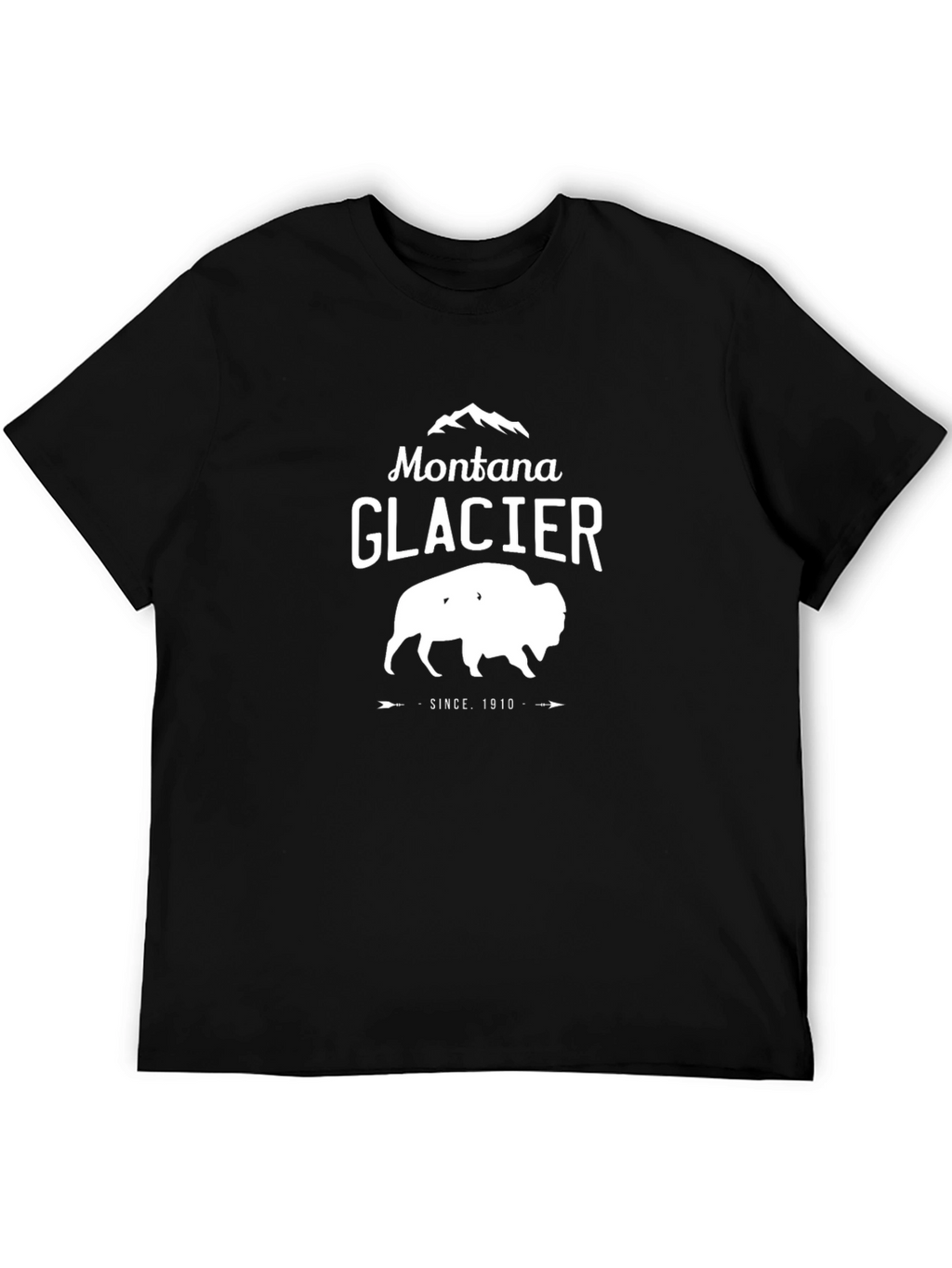 Montana Glacier Buffalo Graphic Tee - Black