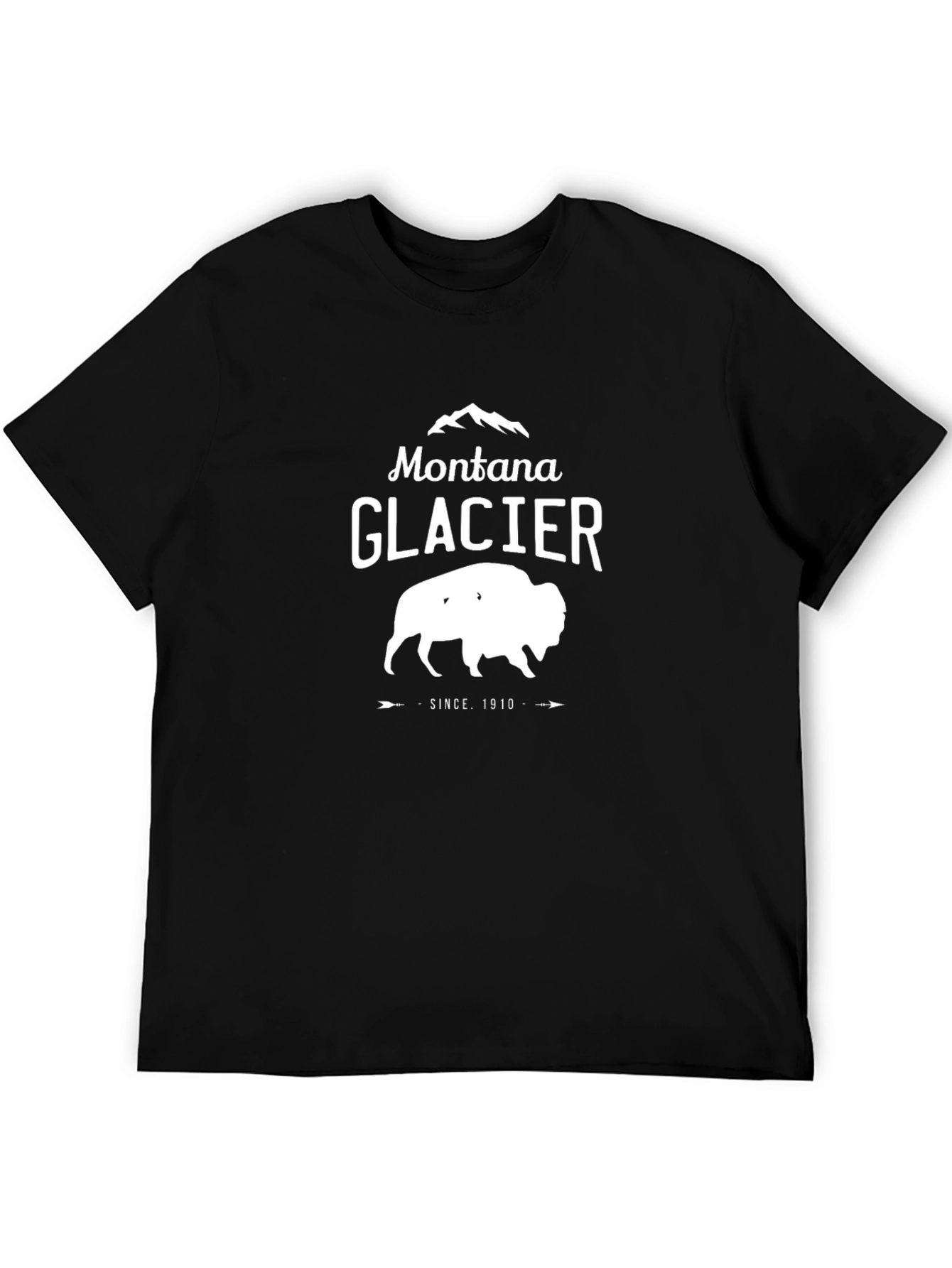 Montana Glacier Buffalo Graphic Tee - Black